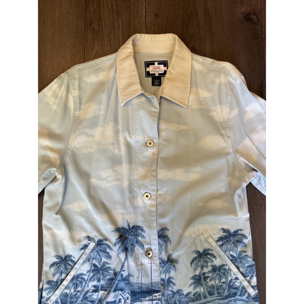 Vintage Ralph Lauren Naval Supply AOP Chore Coat Barn Jacket Nautical Tropical L - Picture 6 of 16